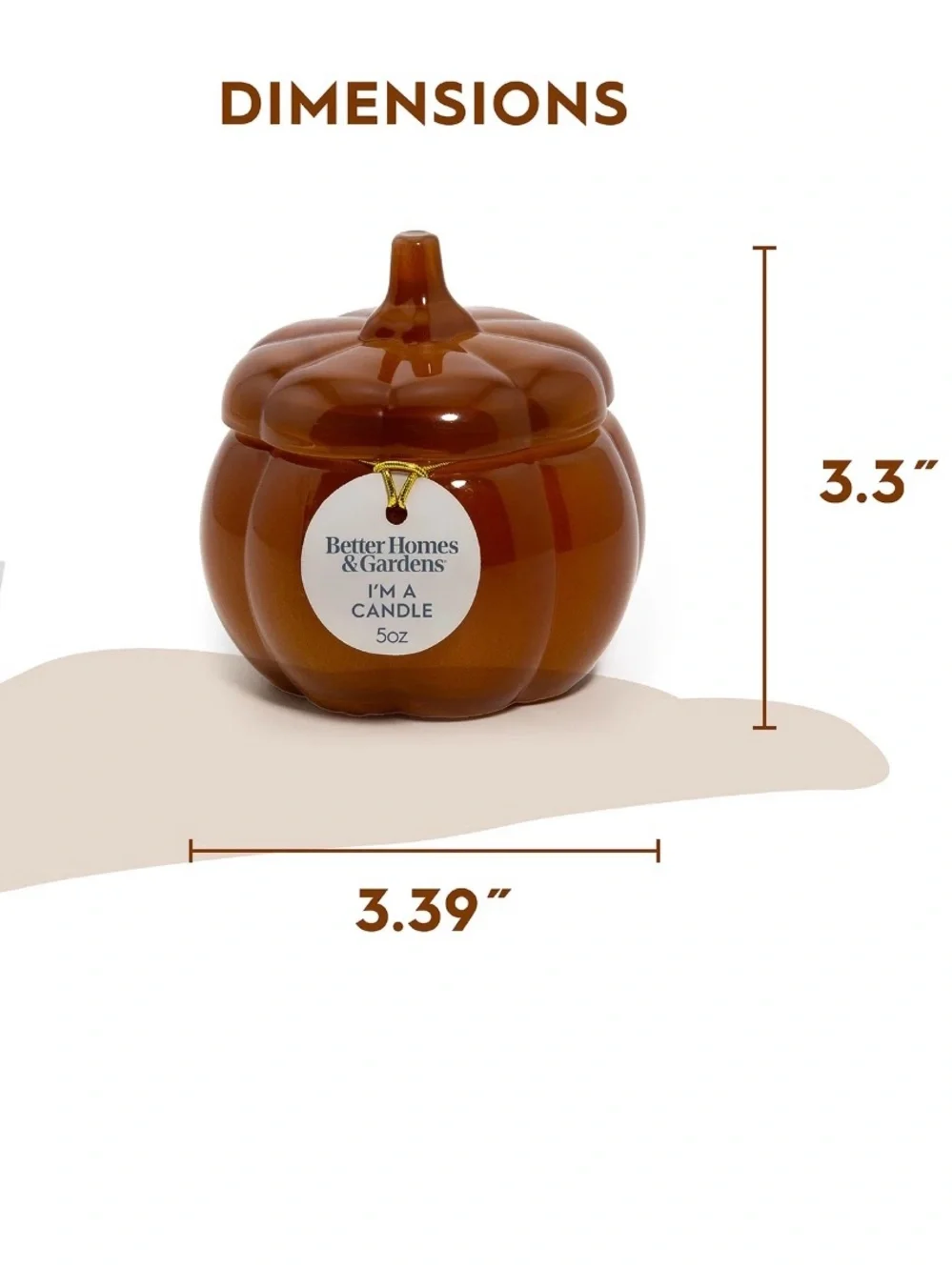 Better Homes & Gardens Glass Farm Apple &  Pumpkin Candle NWT